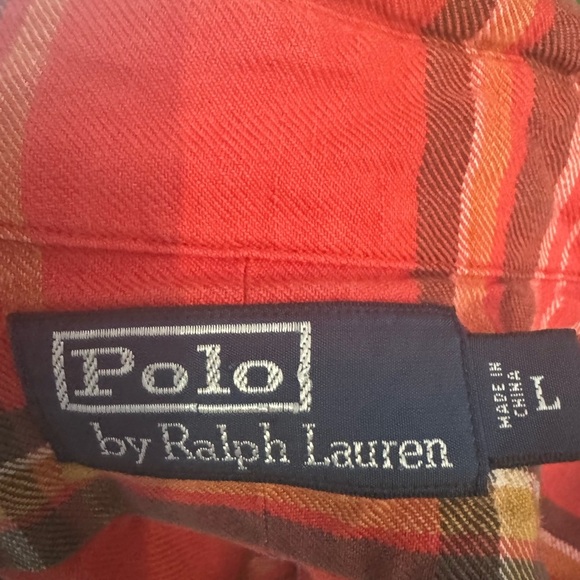 Polo by Ralph Lauren Red and Yellow Casual Button Down Shirt - Picture 2 of 2